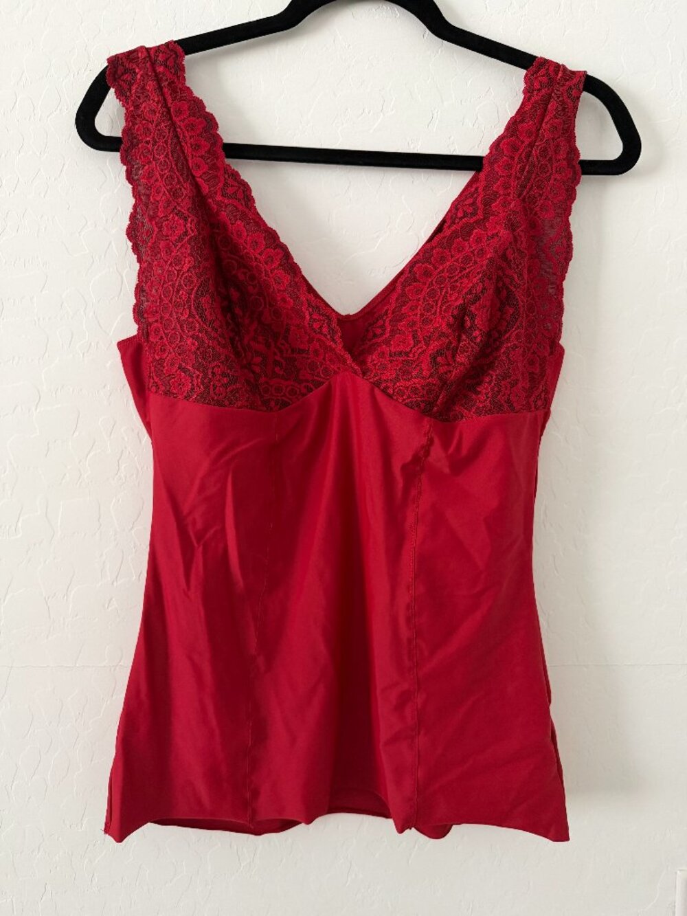 Body Heaven Red Lace Cami Top 1X Y2K Lingerie Tank Romantic Coquette
